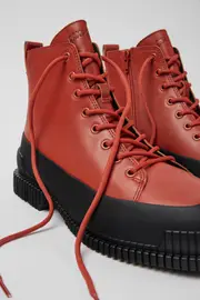 Pix Brown and black leather lace-up boots for men