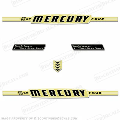 Fits Mercury 1963 65HP Outboard Engine Decals