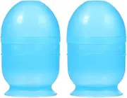 1 Set 2pcs Plastic Dual Scale Hair Dying Mixing Cups Hair Coloring Bowls (Blue)