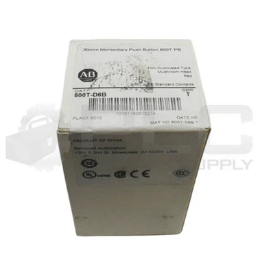 SEALED NEW ALLEN BRADLEY 800T-D6B /T PUSH BUTTON MUSHROOM RED