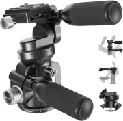 NEEWER 3 Way Tripod Pan Tilt Head Non Geared with ±15° Leveling Bowl Base
