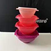 Tupperware Servalier Bowls Set of 4 Shades of Pink Stacking New Sale New