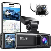 REDTIGER F7N 4K Dual Dash Cam with Free 64GB Card, Built-in WiFi GPS Dash Camera