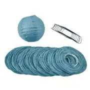 4" Tahiti Teal Round Paper Lantern, Even Ribbing, Hanging (10 Pack)
