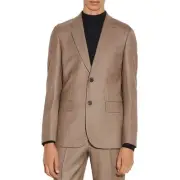 Sandro Houndstooth Jupiter Beige Wool Blazer Size 42