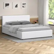 ALFORDSON Bed Frame Queen Double King Single Gas Lift Storage Base White Boucle