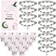 Ecally Friendship Matching Bracelets Green Pink Witch Hat Braided Adjustable Matching Bracelets Gifts BFF Couples Accessories for Fans Party Dress Decor Gifts Christmas Valentine's Day