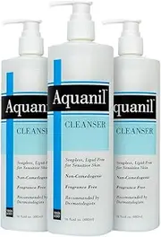 Person & Covey Aquanil Cleanser - Lipid-Free Sensitive Skin Cleanser, Non-Comedogenic Gentle Cleanser - Soap Free Cleanser with 7 Ingredients, Fragrance-Free Skin Care Cleanser - 3 Pack, 16 Fl. Oz.