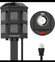 Columanten Outdoor Power Stake Timer, 24 Hour Mechanical Timer...