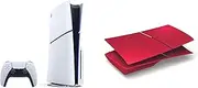 PS5 Disc Console (Slim) + Red Cover