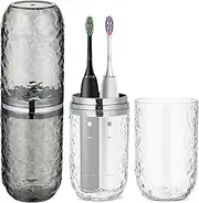 SHERCHPRY 2 Pcs Travel Toothbrush Holder with Unique Glacier Pattern Portable Toothbrush Cup for Camping Business Trips Travel Accessories