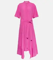 [Stella McCartney] Stella McCartney Asymmetrical silk midi dress AU 2 pink