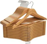 20 Pack Premium Wooden 17.5" Hangers Durable & Slim Coat Hangers w/Rotating Hook