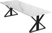 HOLGVE Conference Table, Long 62.9in/160cm Small Meeting Desk, Can Be Used in Combination Training Seminar Table, Strong Metal Frame(51.1x27.5in/130x70cm)