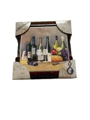 Wine Tasting Vintage Stone Art Absorbent Coaster Set of 4 New in box
