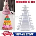 10-Tier Cake Stand Cupcake Holder Set Plastic Dessert Display Rack Wedding Party