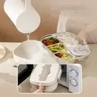 2Colors Bento Box Compartment Food Container Soup Heat Tool Office Worker