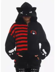 Emily The Strange Emo Kitty Cat Oversized Fuzzy Plushie Hoodie XXL