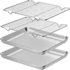 Baking Sheet and Cooling Rack Set, Stainless Steel Oven Tray, Baking Roasting