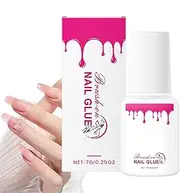 Press On Glue,Strong Adhesive Solid Nail Tips Gel with Brush - Glue Extension, Adhesive Bond, Professional Manicure Tool for Press On/Stick On Nails
