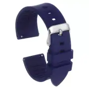 Silicone Watch Band 21mm Quick Release Flexible Rubber Watch Strap, Deep Blue