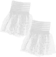 [Holibanna] Decorative Bracelet Lace Cuff Lace Wrist Gloves Lolita Accessories Lace Wrist Lace Hand Cuff Dress Accessories for Women Lace Wrist Bands White Chiffon