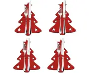 4PCS Christmas tree cutlery bag, cutlery bag cutlery holder, unique exquisite cutlery holder organizer best for party table