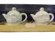 Mud Pie Mudpie Cottage Teapots Salt & Pepper Shakers NIB