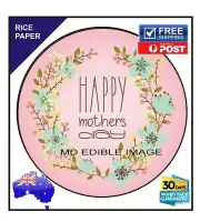 MOTHER DAY EDIBLE Rice Paper BIRTHDAY CAKE TOPPER IMAGE 19cm round