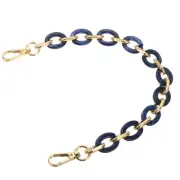 15 Inch Acrylic Chain Purse Strap Replacement Luxury Handbag Strap, Blue White