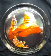 Coca Cola Collectible 1995 Santa Claus Glass Platter Coke 13" Serving Tray w/box