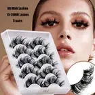 5 Pairs Imitation Mink Fur 3D Faux Mink False Eyelashes Fluffy Lashes Women