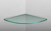 8 x 8 Quarter Circle Corner Tempered Glass Shelf - Flat Edge - 3/8" thick