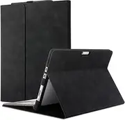 QUAGGY 13-inch Case for Microsoft Surface Pro 11 / Por 10 / Por 9 / Por 8 - Multiple Angle Viewing Portfolio Business Cover with Stylus Holder, Compatible with Type Cover Keyboard. (Black)