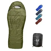 0 Degree Mummy Sleeping Bags for Adults Camping | XXL Big and Tall Loden Green