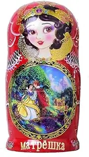 Matryoshka 7 Pieces Russian Matryoshka Valentine's Day Decorative Handmade Wooden Russian Nesting Dolls Toy for Wedding Gifts The Perfect Blessing Gift