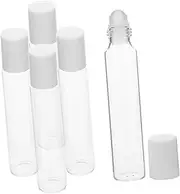 WEKADRIN 5Pcs Essential Oil Roller Bottles Refillable Glass Containers for Aromatherapy Travel and Cosmetic Use UV Protection Leakproof Design for Perfumes and Lotions