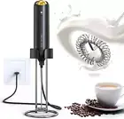 Wall Mounted Milk Frother Handheld Rechargeable Milk Foamer Electric Drink Mixer