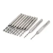 38mm Length 1.1mm-2mm Tip Carbide CNC PCB End Mini Micro Drill Bits Set 10 in 1
