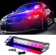 LED red and blue windshield dashboard emergency flash W/suction cup hazard warning flashing traffic lights car boat fire fighting car volunteer vehicle