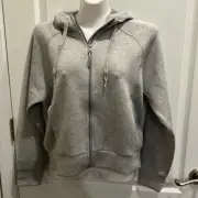 Spanx Air Essentials Light Heather Grey Full Zip Hoodie size M NWT