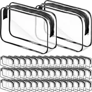Reginary 36 Pieces Clear Makeup Bags Bulk Travel Toiletry Bags Transparent Cosmetic Pouches with Zipper Waterproof Portable PVC Plastic Zippered Organizer Cases for Women Men Vacation Travel Bathroom,