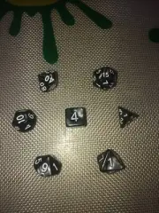 7 Piece Polyhedral Battle Dice Set Silver Mist Resin
