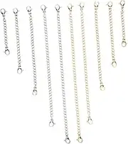 DOITOOL 10pcs Necklace Extender Chain Link Extenders with Lobster Clasp Mixed Colors for Bracelets and Anklets to Lengths Jewelry Lengthening