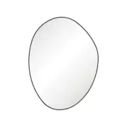 Fienza Pebble Matte Black Asymmetrical Framed Mirror 1200 x 900mm FMPA90120B