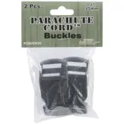 Pepperell Parachute Cord Bracelet Buckles 25mm 2/Pkg-Black - 6 Pack