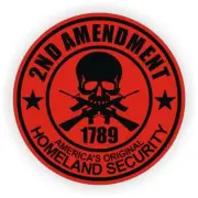 2-inch round 2nd Amendment Hard Hat Sticker Motorcycle Helmet Decal Red & Black