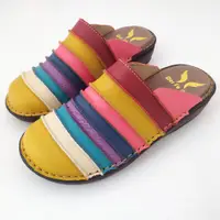 在飛比找蝦皮購物優惠-德富手工鞋™台灣製 純牛皮手縫鞋【5902】黃色  經典彩虹