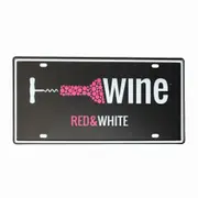 Tin Sign Wine Red White Metal Tin Sign Vintage Retro Man Cave 150x300mm Metal