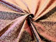 Designer Italian Silk Brocade Fabric - Vivaldi - Garnet & Copper - Reversible